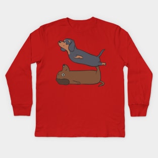 Acroyoga Dachshund Kids Long Sleeve T-Shirt